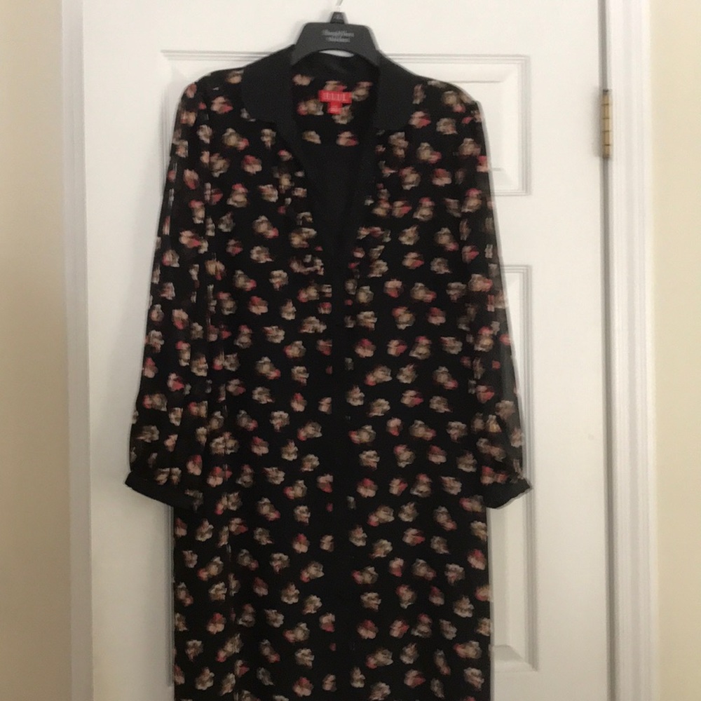Lined Chiffon dress with sheer long sleeves